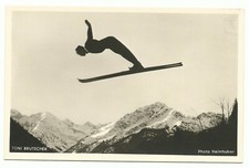 Oberstdorf Ski-Flug-Schanze TONI BRUTSCHER Foto-AK um 1955