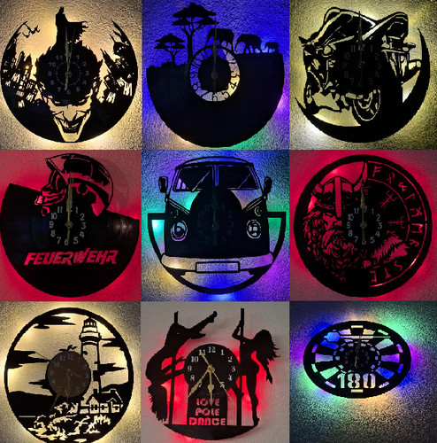 Wanduhr aus vinyl schallplatte - vinyl,