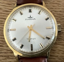 Dugena Tropica - Herrenarmbanduhr Handaufzug Goldfarben