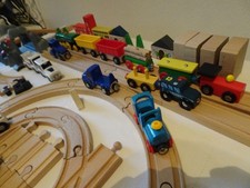 Holzeisenbahn Set Lok mit
