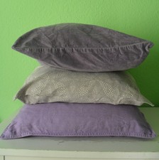 H&M Home Kissen Kissenbezug Baumwolle 50x50 Lila Flieder violett Muster