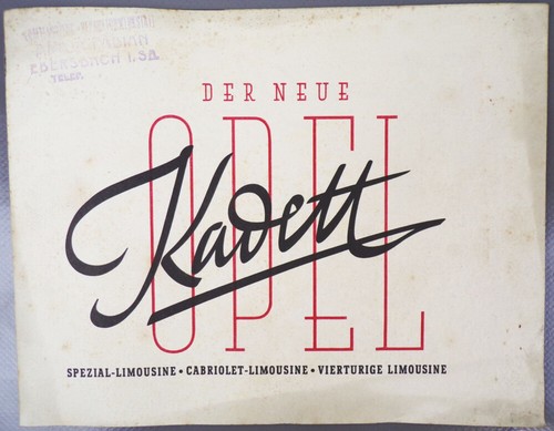 Alte broschur opel - alte, kadett