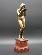 Bronzefigur Jugendstil Viktor Seifert Gladenbeck Berlin weiblicher Akt um 1900