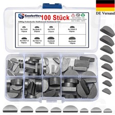 100tlg Federkeile Sortiment Kit Halbmond Paßfeder Set Passfeder Sicherungskeile