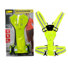 Sicherheitsweste mit LED Neongelb Reflektor Jogging Fahrrad Unisex