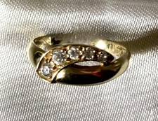 Goldring mit Zirkonen, Ringgröße 20