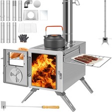 MOPHOTO Zeltofen Tragbarer Campingofen Holzofen Zeltheizung 40,5 x 31 x 210 cm