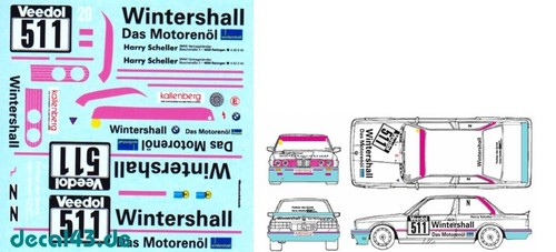 Decal bmw m3 e30 - 1/43,