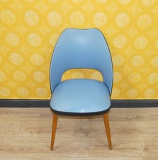 50er 60er Jahre Cocktailstuhl hellblau rockabilly Klassiker Stuhl Holz vintage