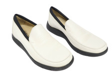 Sergio rossi Schuhe Herren (Eu) 41 Elfenbein Rund Zug auf Flach Sohle Slipper