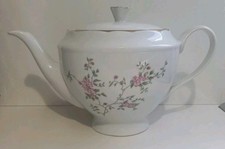 Teekanne weiß mit rosa Blumen