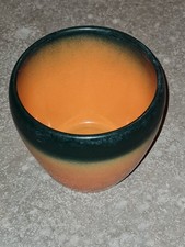 Blumentopf Übertopf Orange-Grün rund Keramik | Höhe 12,5 cm