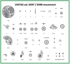 original Unitas Eta Ersatzteile 6498 / 6497, Uhrwerk, movement watch spare parts