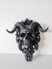 Totenkopf Skull Baphomet Teufel Wandrelief Gothic Fantasy Okkultismus Deko Figur