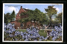 AK Reichenbach /O.-L., Gasthaus Rothstein und Garten mit Leberblümchen 1936 