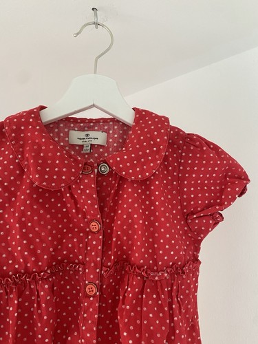 Kleid rot weiße punkte - rot,