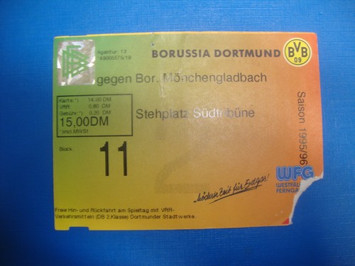 Ticket bvb dortmund - 95/96,