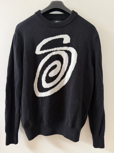 Stussy curly black sweater - stussy,