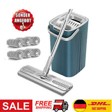 Bodenwischer Wischmop Mopp und Eimer Set Wischbezug 6 Mikrofaserpad Putzlappe