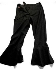 【ツ】 IsaDorn / Isa Dorn Hose Wickel-Optik, Wolle, Gr.S 36/38, schwarz, Lagenlook