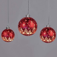 Hänger Kugel Frosty-Rot Tannenbaum Sterne LED-Licht Glas formano Weihnachtskugel