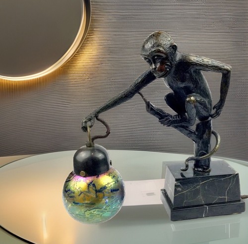 Jugendstil bronze tischlampe - jugendstil,