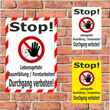 Banner Baumfällung Forstarbeiten Baumpflege Durchgang verboten Absperrbanner