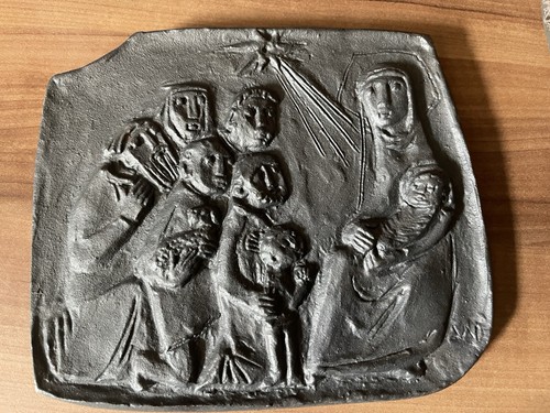Religiöse metall reliefplatte - religiöse, metall-reliefplatte