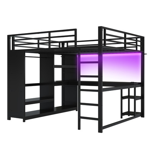 Etagenbett schwarz 140x200 - 140x200, cm