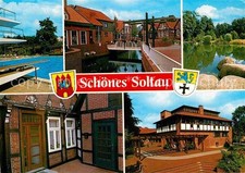 Soltau Teilansichten Alte Haeuser Zugbruecke Freibad Teich