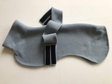 Warmer Windhundmantel ,Rl. 50 cm,/ Doppelfleece/ Teddystoff, Blaugrau