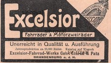 Excelsior Fahrrad-Werke Brandenburg - 1904 - Historische Werbung ~9x5cm