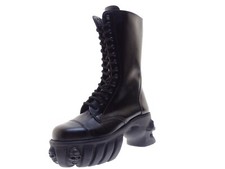 inamagura 14 Loch Damen Schuhe Boots Stiefel Stiefeletten Gr 44 Schwarz Leder