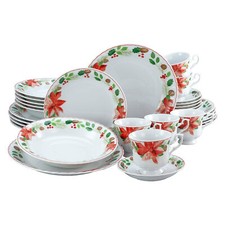 CreaTable 22416 Iwona CHRISTROSE Geschirrset Kombiservice 30 tlg Porzellan