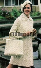 Strickmuster Damen klassische Aran Zopfmuster Baskenmütze Tasche