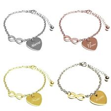 Herz-Armband mit Gravur Infinity Unendlichkeit aus Edelstahl
