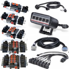 Ventil Hydraulikventil elektrisch 12V 50l/min Bedienfeld  Taster Joysticks Set