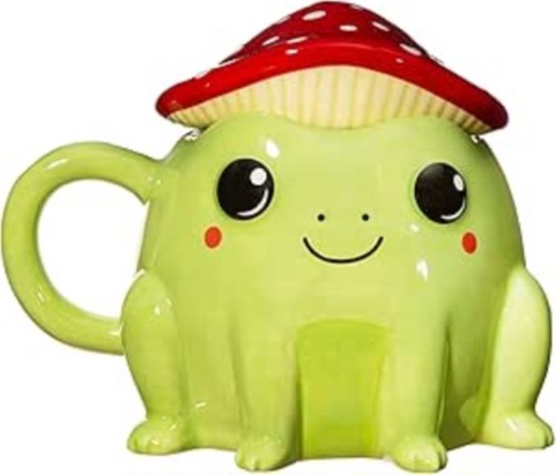 Fergus frog mug with mushroom - frog,