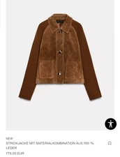 ZARA STUDIO Kleid LEDERJACKE MIT STRICKJACKE GRM & GRL NP179€ AKTUELLEKOLLEKTION