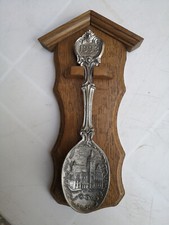 Jahreslöffel 1993 Neues Rathaus Chemnitz Frieling Zinn mit Eiche Holzbrett