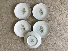5 kleine Porzellanteller mit Goldrand, 11 cm, Kahla Porzellan, Vintage
