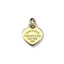 Vergoldeter Tiffany & Co. Herzanhänger an extra Öse für Ketten, in Geschenkbox