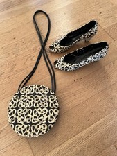 Andrea Pfister Vintage Handtasche rund und Pumps Gr. 38, original 80er Jahre