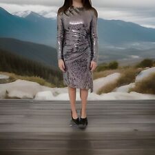 Maje Partykleid Abendkleid Silvester Silber Glitzer Paljetten Kleid von Maje