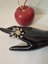 Vintage blumenring strass - vintage,