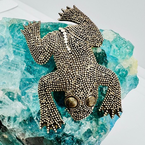 Vintage frosch brosche - frosch, aus