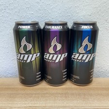 2012 AMP Energy Set Empty Cans Canada Soda Mountain Dew Pepsi Collection Old Mtn