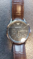 Emporio Armani Herrenuhr Armbanduhr AR 2482 Leder Braun