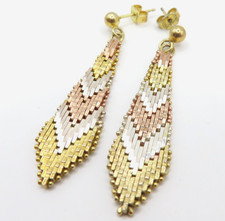 TOP DESIGNER Ohrringe Ohrhänger 925 Sterling Silber Vintage 90s Italy Tricolor