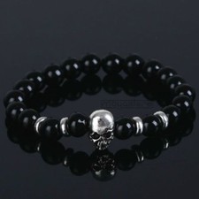 8mm armband skull - skull, stein